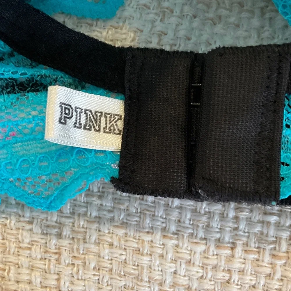 Victoria's Secret Teal and Black Lace Bralette